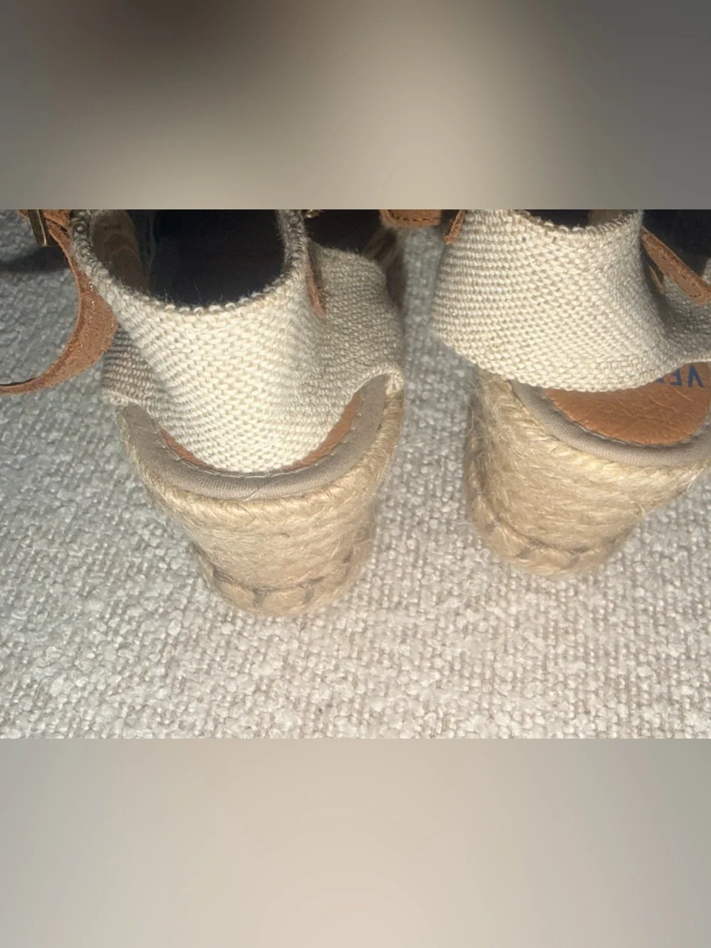 Beige Espadrille Slingback Wedges - Women's Neutral Suede